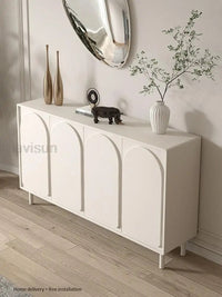 Minimalist White Wood Shoe Cabinet