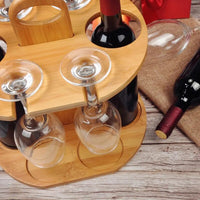 Bamboo Wine and Glass Holder Set