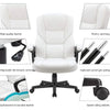 White Faux Leather Executive Office Chair with Lumbar Support