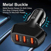 3-Port USB Car Charger with Quick Charge 3.0