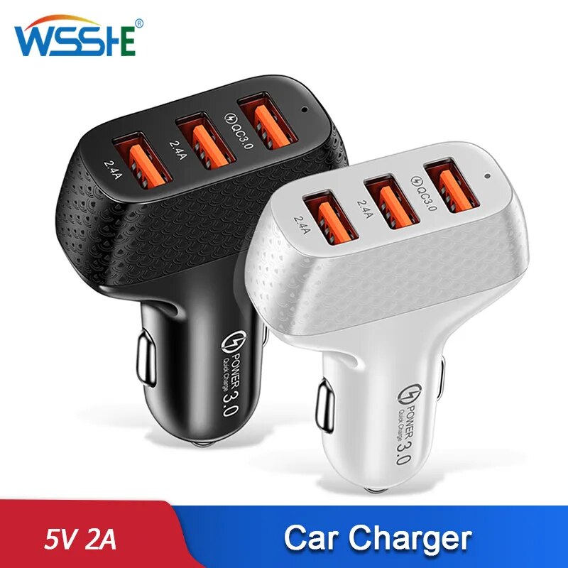 3-Port USB Car Charger with Quick Charge 3.0