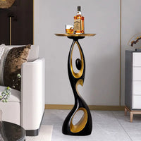 Abstract Resin Side Table: Nordic Elegance