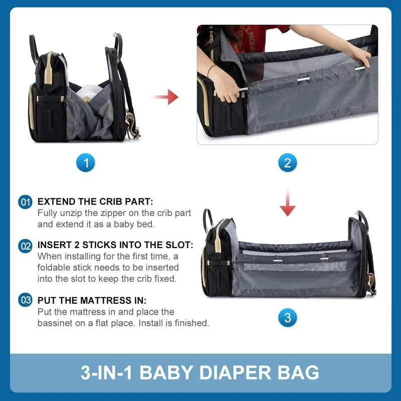 3-in-1 Baby Bag & Crib: The Ultimate Baby Travel Companion