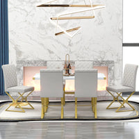 7-Piece Modern Marble Dining Set