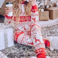 Elk Print Christmas Pajama Set