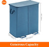 Double Laundry Hamper with Lid and Removable Bags - Large, Collapsible, 2 Dividers