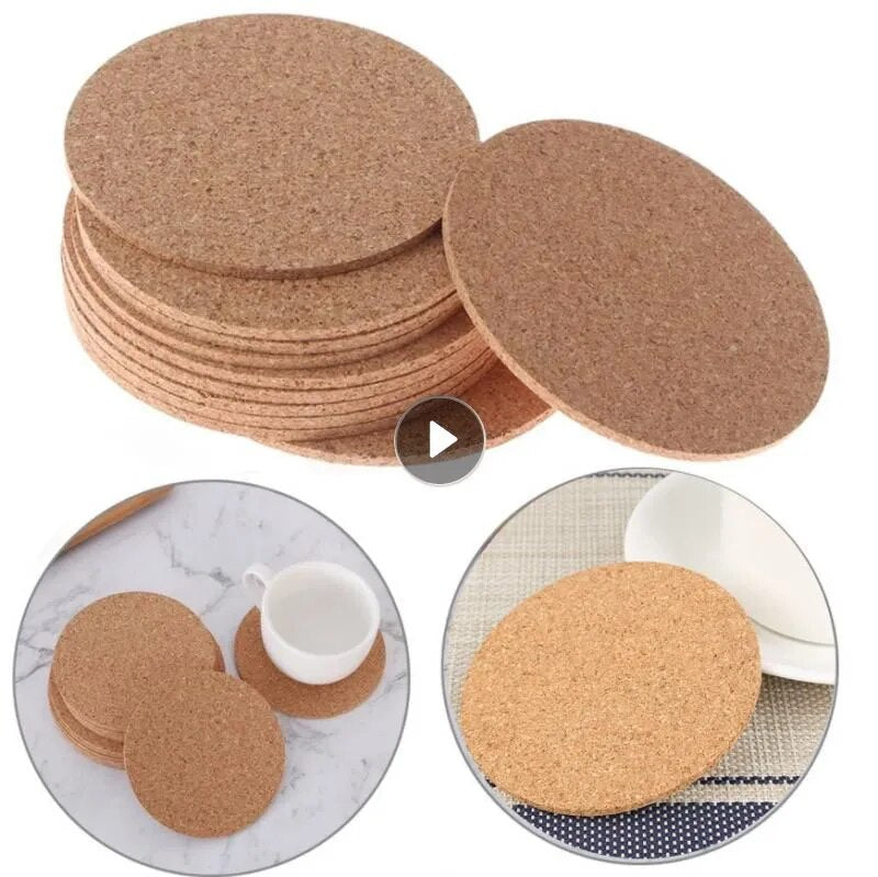 Cup Mat Natural Round Wooden Slip Slice Cork Coaster Tea Coffee Mug Drinks Holder For DIY Tableware Decor Kitchen Durable Pad