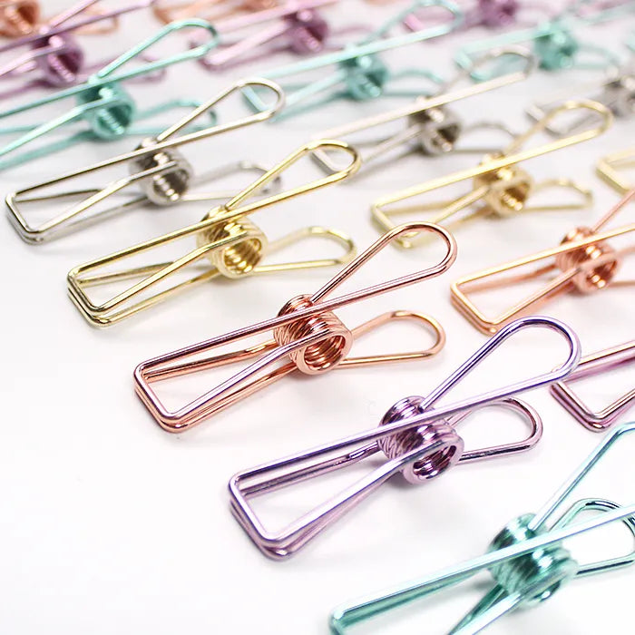 Kawaii Gold Rose Binder Clips