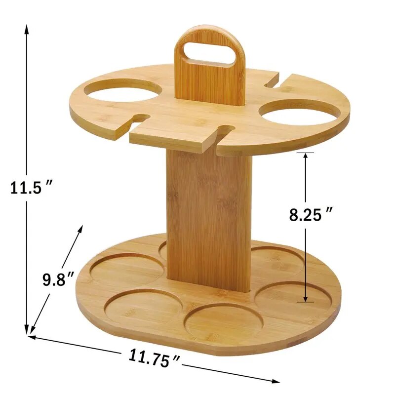 Bamboo Wine and Glass Holder Set