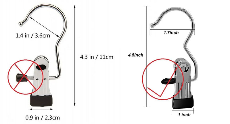 Stainless Steel Travel Clothes Hook Set