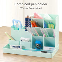 2-in-1 Desk Organizer: Pen Holder & Book Stand