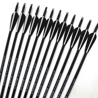 26/28/30/32 Inch Spine 500 Carbon Fiber/Glass Fiber Arrows, Black and Orange, for Recurve Bow/Composite Bow Archery Hunting