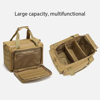 Tactical Range Bag Molle System 600D Waterproof Gun Shooting Pistol Case Pack Khaki Hunting Accessories Tools Sling Bag Camping