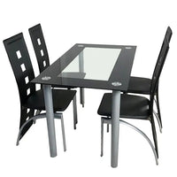 Sleek 5-Piece Glass Dining Set