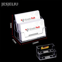 Transparent Double-Cell Business Card Holder