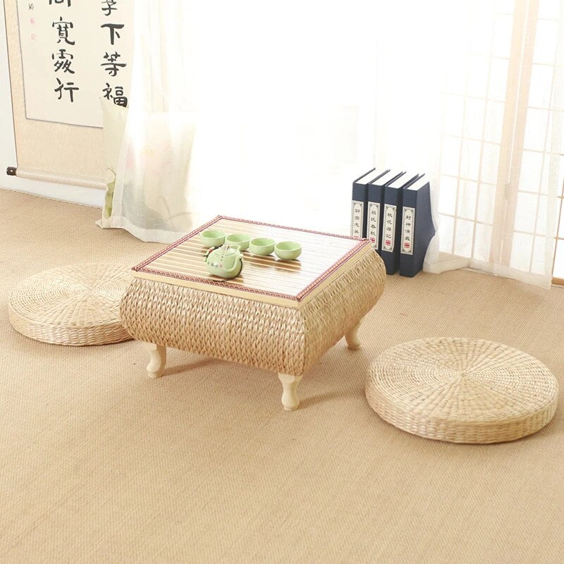 Bamboo Rattan Storage Coffee Table