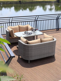 Metal Frame Rattan Dining Set