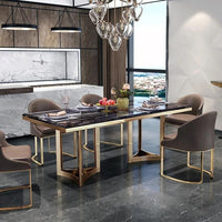 Gold Base Marble Dining Set