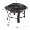 28" Portable Steel Outdoor Fire Pit