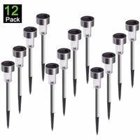 Solar Glow 12-Pack: Premium Stainless Steel Solar Garden Lights