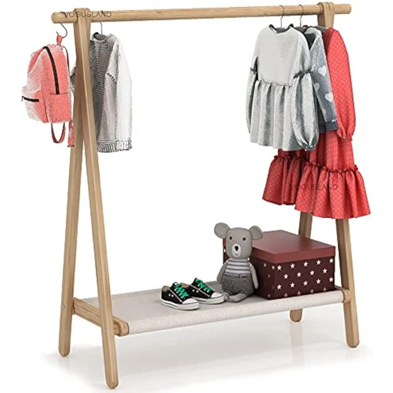 Kids Dress-Up Rack with Storage Shelf