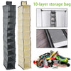 10-Layer Hanging Shoe and Cap Organizer