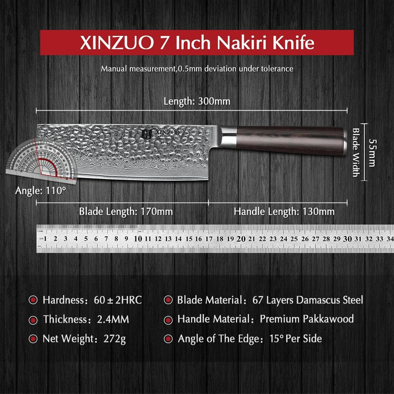 Damascus Steel Nakiri Knife