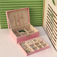 Double-Layer Jewelry Travel Box: Elegant and Compact