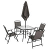 6-Piece Outdoor Patio Dining Set: Compact and Stylish Picnic Table with Chairs and Umbrella