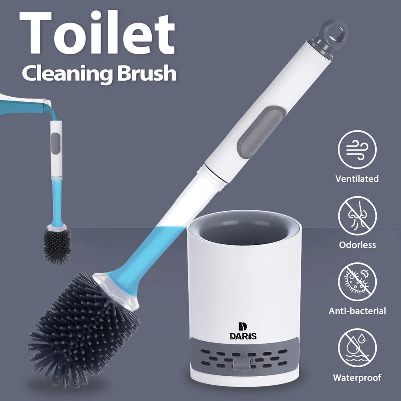 Long-Handle Sprayable Silicone Toilet Brush: Effortless Bathroom Cleaning