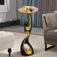 Abstract Resin Side Table: Nordic Elegance