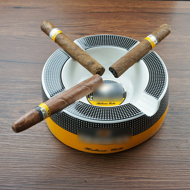 Large Ceramic Cigar Ashtray with 4 Rests