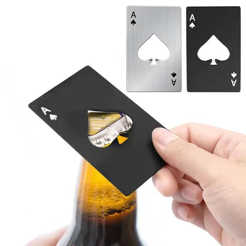 Creative Poker Card Beer Drink Bottle Opener Portable Stainless Steel Barware Bartender Corkscrew Kitchen Bar Accessories