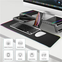 USB Desk Monitor Stand with Storage Drawer - Heavy Duty Computer Riser Mount