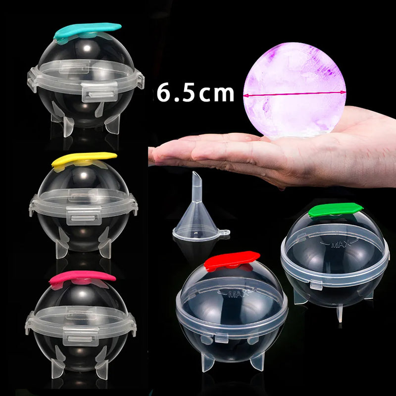 2/4/6Pcs Ice Ball Maker with Funnel Spherical Ice Cube Maker for Party Bar Whiskey Cocktail Cold Drinks Round Ice Mould