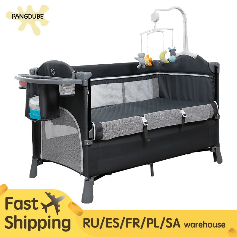 6-in-1 Foldable Baby Crib: Ultimate Multifunctional Bed