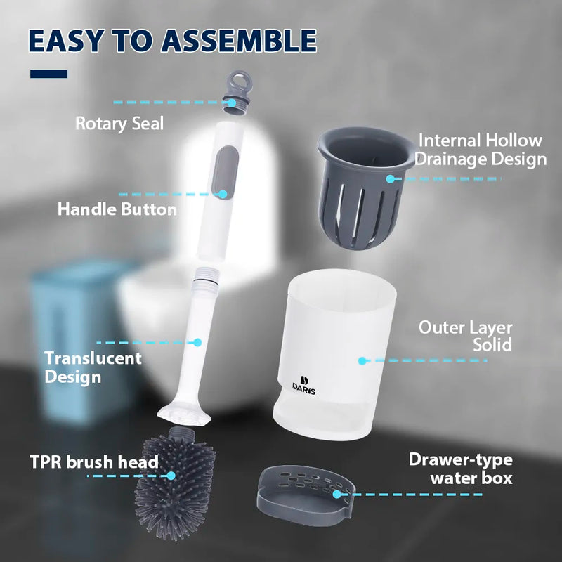 Long-Handle Sprayable Silicone Toilet Brush: Effortless Bathroom Cleaning