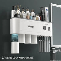 Magnetic Toothbrush Holder & Toothpaste Squeezer