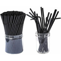 100Pcs 8" Disposable Drinking Straws Black White Long Flexible Milk And Juice Straw Wedding Party Supplies Kitchen Accessories