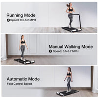 Geemax F1 Desk Treadmill Manual/Automatic Modes Folding Walking Pad Non-slip Smart LCD Display 10Km/H Running Fitness Equipment