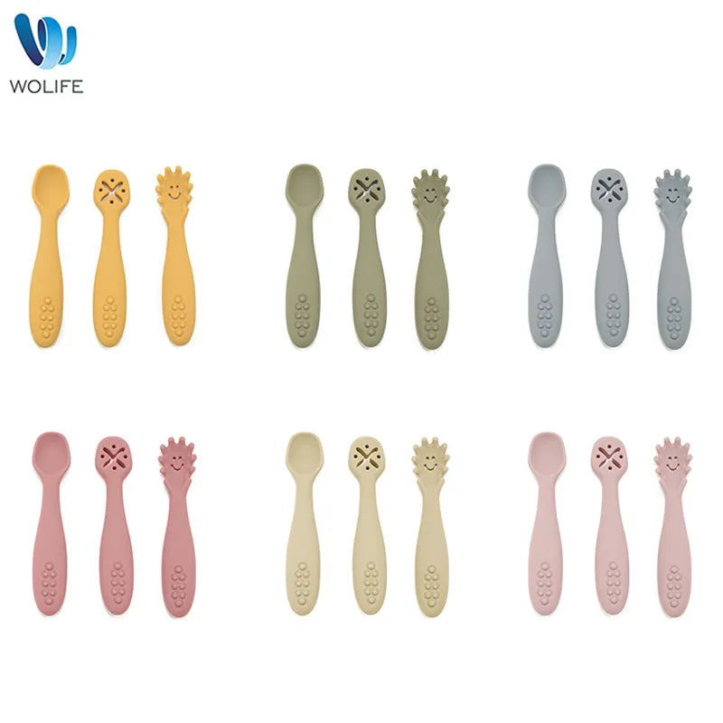 Baby Silicone Spoon Fork Set