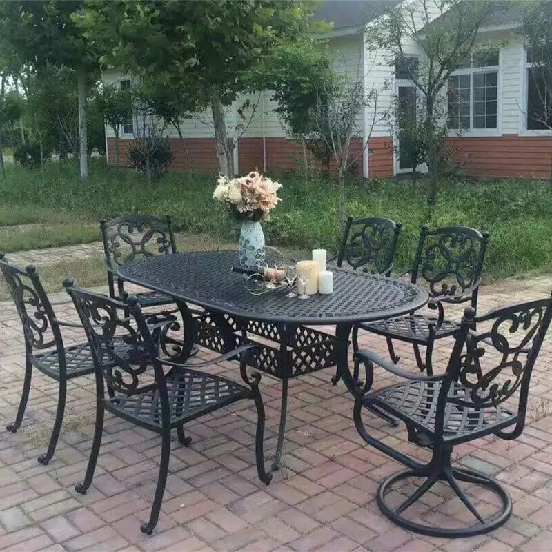 7-Piece Outdoor Cast Aluminum Dining Set