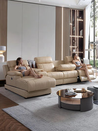 Smart Leather L-Shaped Electric Reclining Sofa