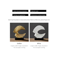 Golden Resin Abstract Sculpture: Modern Decor Masterpiece