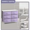 Pastel Purple 6-Drawer Dresser