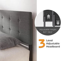 Grey Upholstered Full Bed Frame with Storage