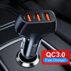 3-Port USB Car Charger with Quick Charge 3.0