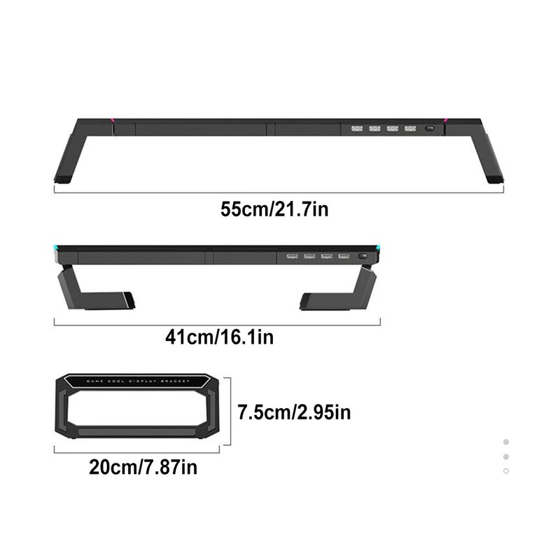 USB Desk Monitor Stand with Storage Drawer - Heavy Duty Computer Riser Mount