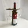 Wooden Wine Bottle & Glass Holder