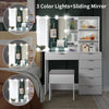 White LED Mirror Vanity Set with Storage